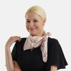 Pack of 2 - Flower Print Square Scarves (68x68cm) - Pink & Black_8629917_6