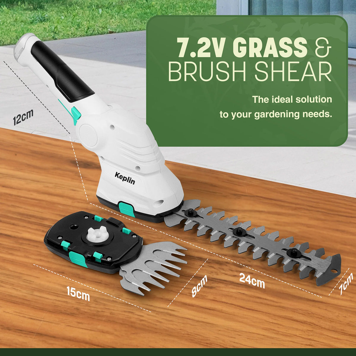 2-in-1 Cordless Hedge Trimmer (40 Minute RunTime) - Green V32612132 2