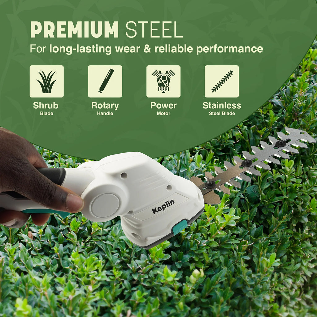 2-in-1 Cordless Hedge Trimmer (40 Minute RunTime) - Green_8630028_3