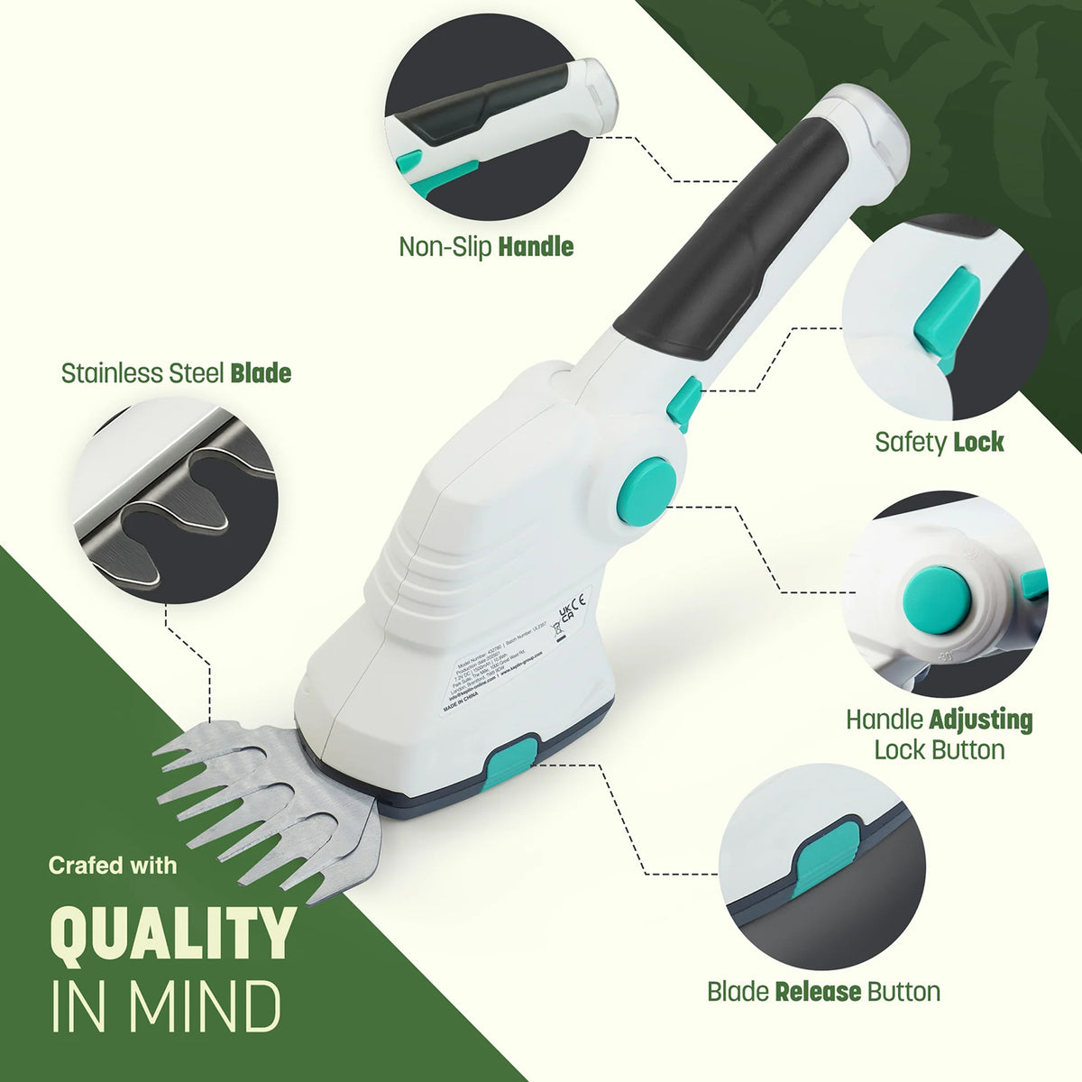 2-in-1 Cordless Hedge Trimmer (40 Minute RunTime) - Green V32612132 6