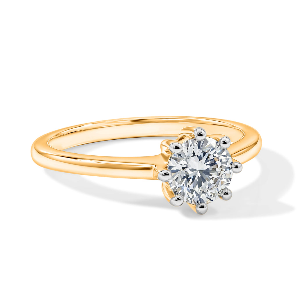 Luxuriant - Lab Grown Diamond (SI/G-H) Solitaire Ring in 18K Vermeil Yellow Gold Plated Sterling Silver 1.00 Ct._8630053