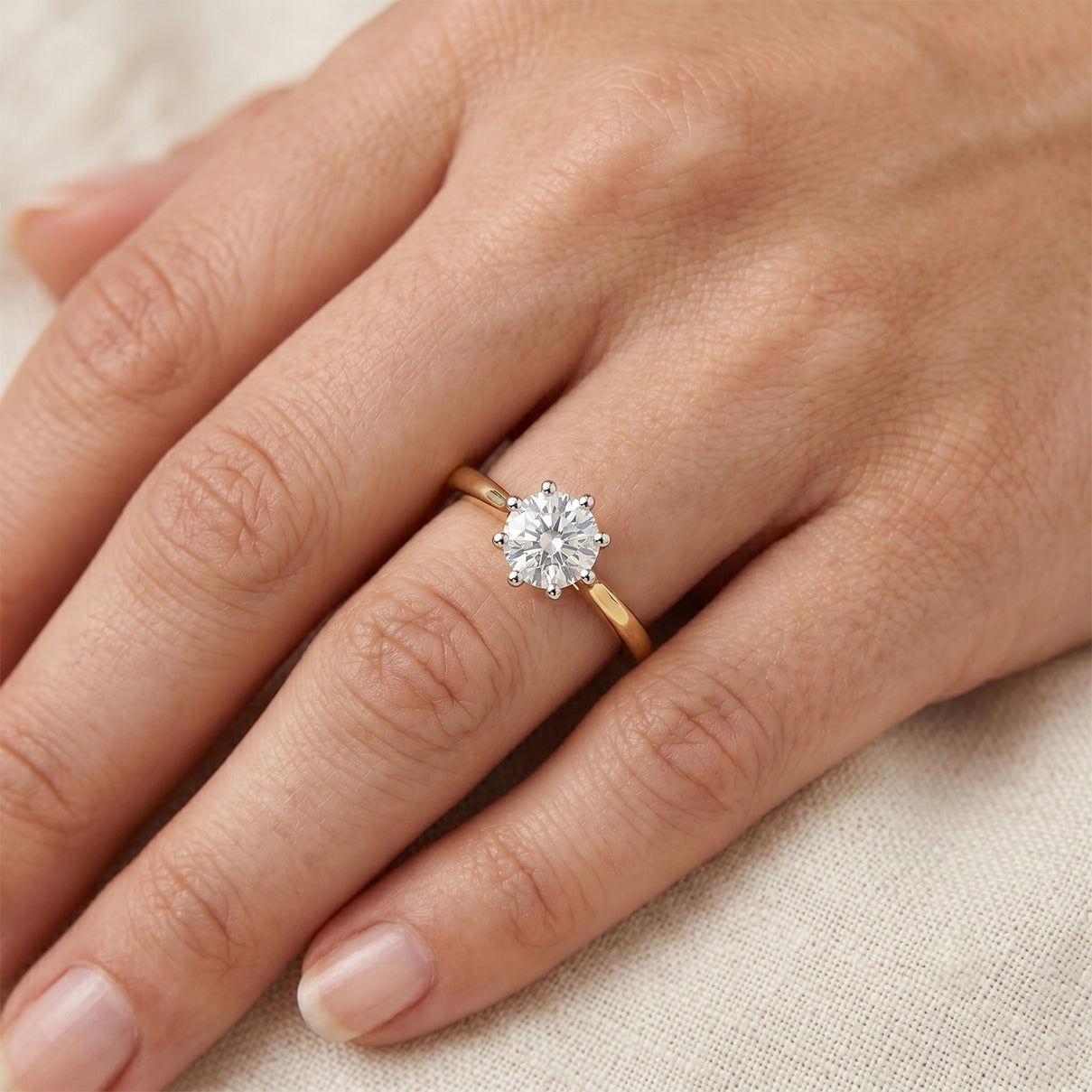 Luxuriant - Lab Grown Diamond (SI/G-H) Solitaire Ring in 18K Vermeil Yellow Gold Plated Sterling Silver 1.00 Ct. 8630053 2