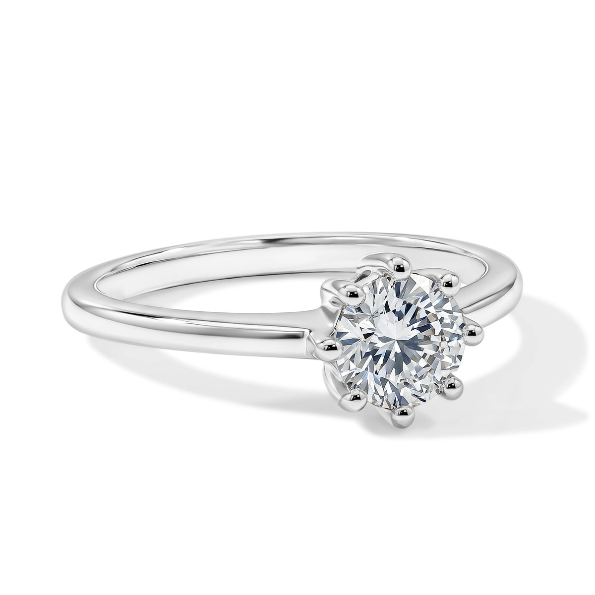Luxuriant - Lab Grown Diamond (SI/G-H) Solitaire Ring in Rhodium Overlay Sterling Silver 1.00 Ct. V32682490 0