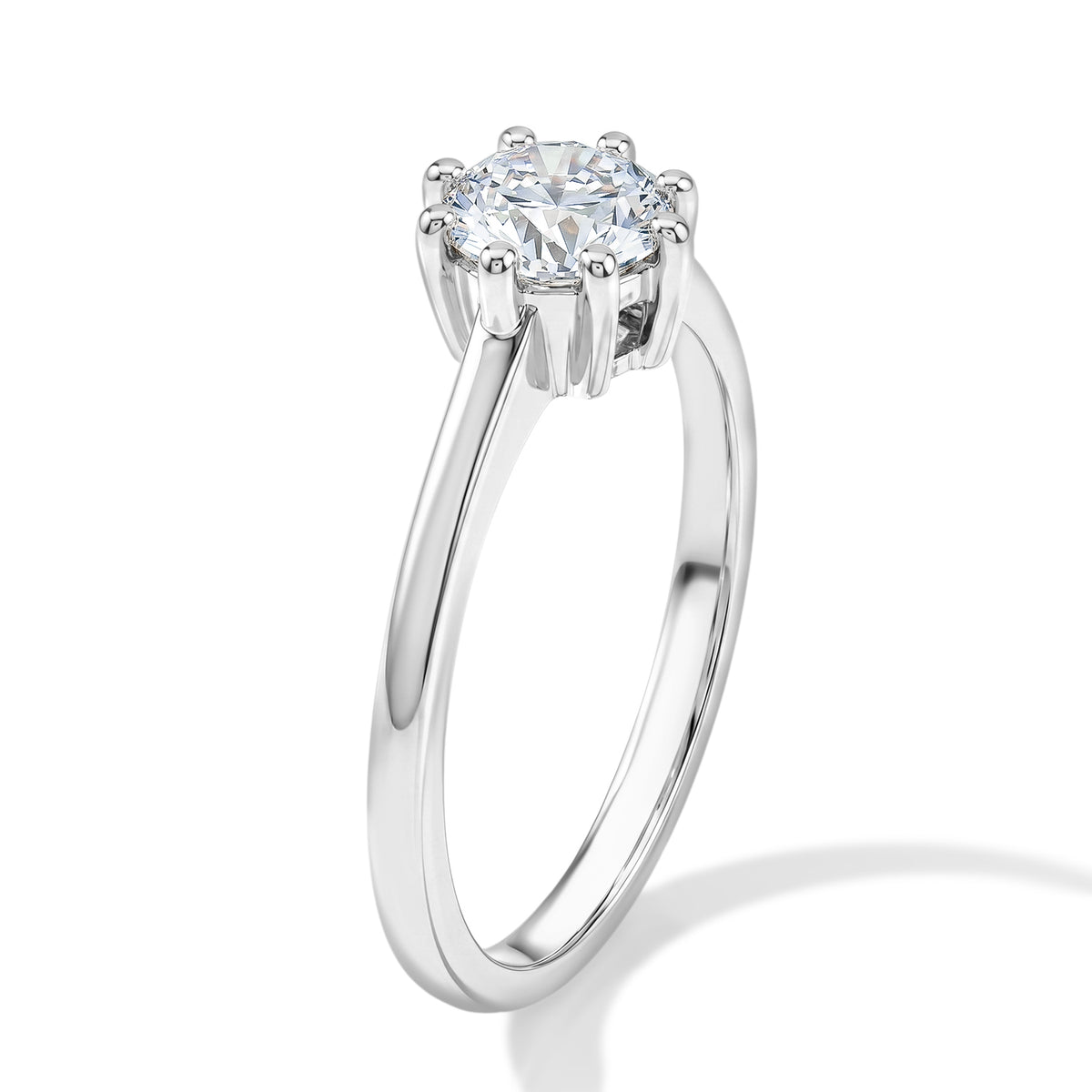 Luxuriant - Lab Grown Diamond (SI/G-H) Solitaire Ring in Rhodium Overlay Sterling Silver 1.00 Ct. V32682490 4