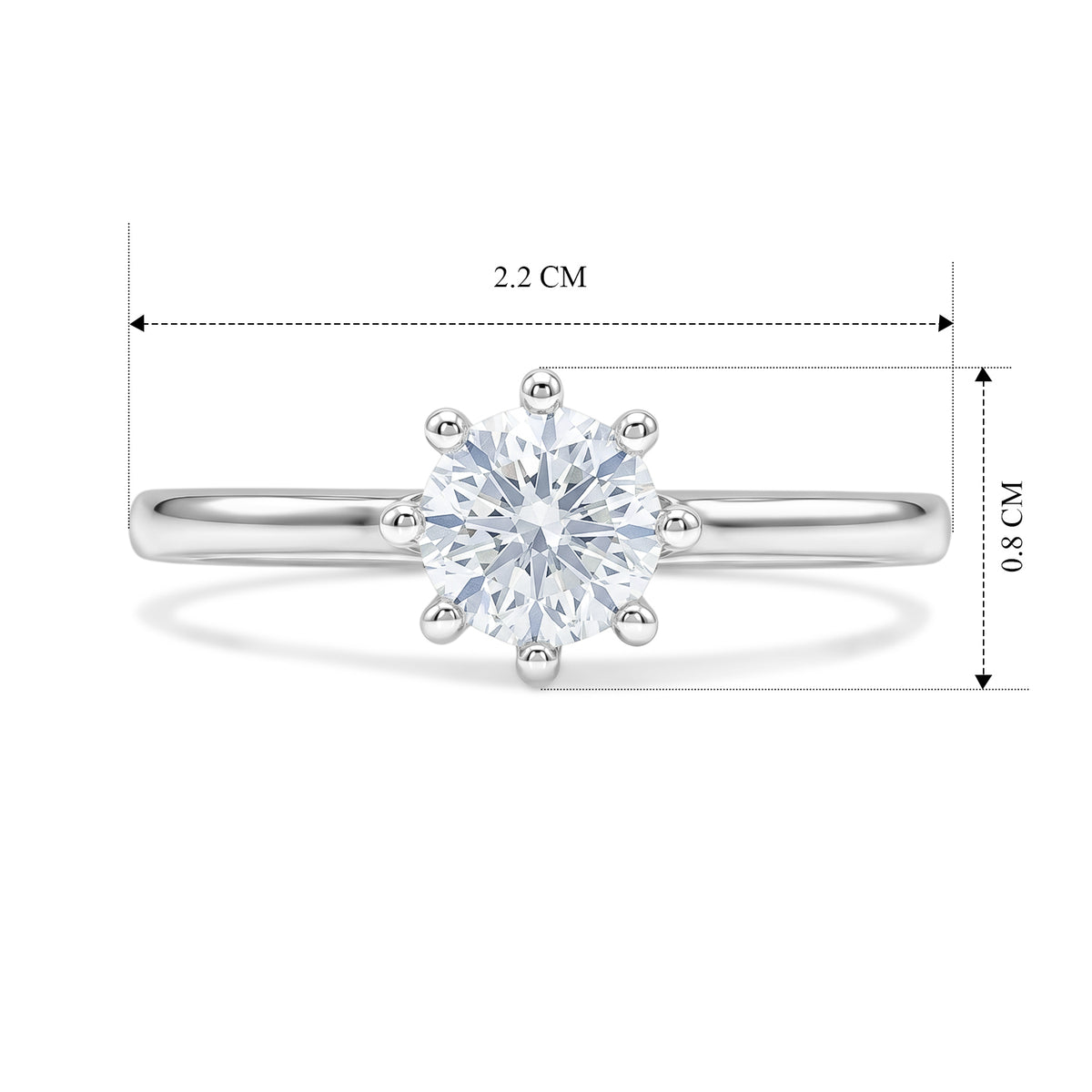 Luxuriant - Lab Grown Diamond (SI/G-H) Solitaire Ring in Rhodium Overlay Sterling Silver 1.00 Ct. V32682490 6
