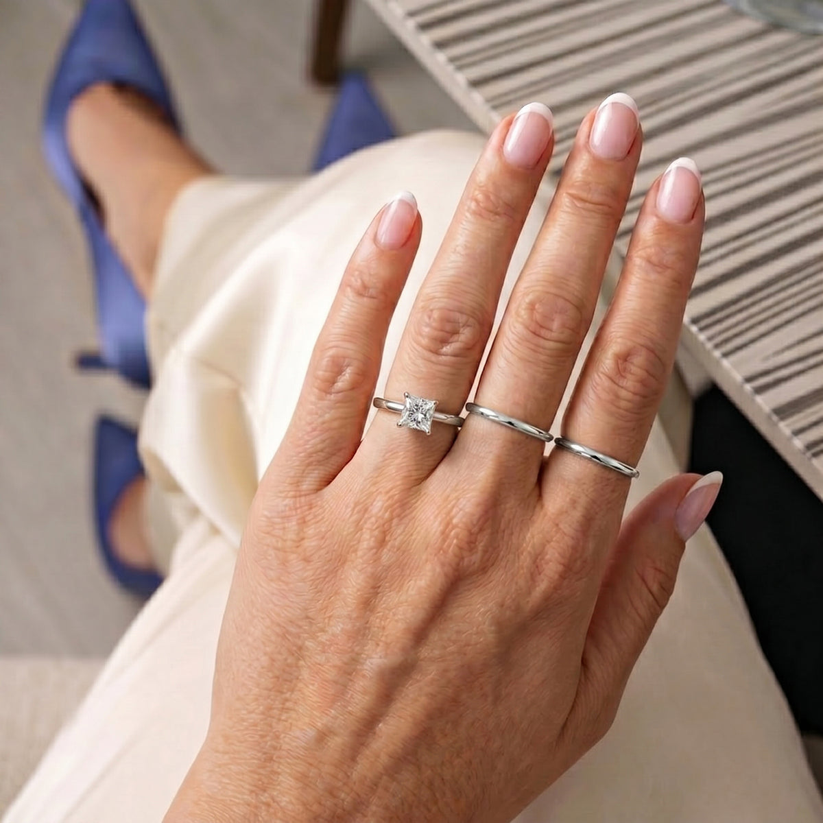 Luxuriant - Lab Grown Diamond (SI/G-H) Solitaire Ring in Rhodium Overlay Sterling Silver 1.00 Ct. V32682587 3
