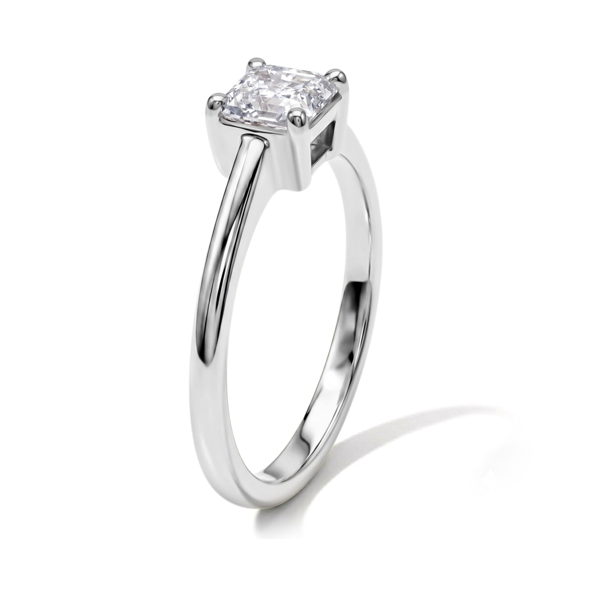 Luxuriant - Lab Grown Diamond (SI/G-H) Solitaire Ring in Rhodium Overlay Sterling Silver 1.00 Ct. V32682587 4