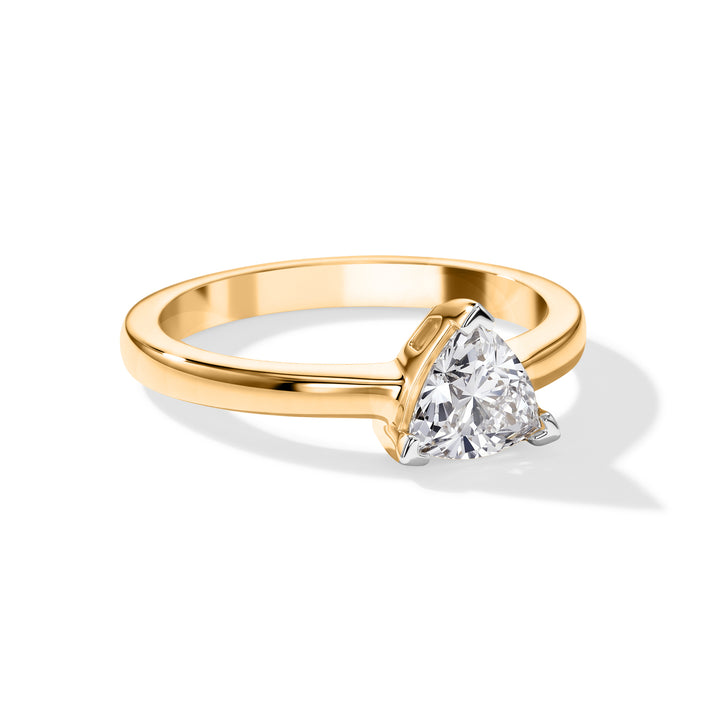 Luxuriant - Lab Grown Diamond (SI/G-H) Trillion Cut Solitaire Ring in 18K Vermeil Yellow Gold Plated Sterling Silver 1.00 Ct. 8630127 1