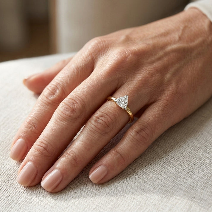Luxuriant - Lab Grown Diamond (SI/G-H) Trillion Cut Solitaire Ring in 18K Vermeil Yellow Gold Plated Sterling Silver 1.00 Ct. 8630127 2