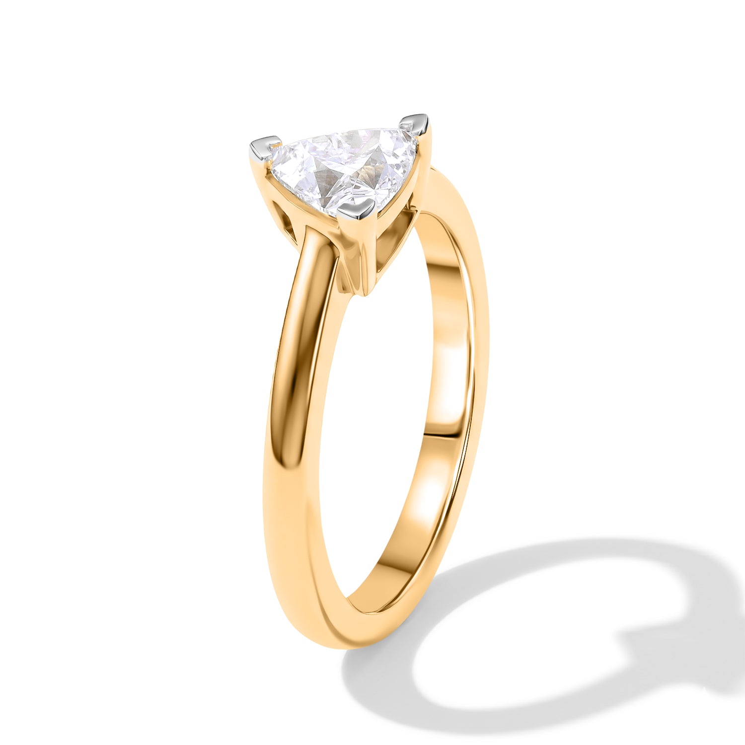 Luxuriant - Lab Grown Diamond (SI-G-H) Trillion Cut Solitaire Ring in 18K Vermeil Yellow Gold Plated Sterling Silver 1.00 Ct. 8630127 4