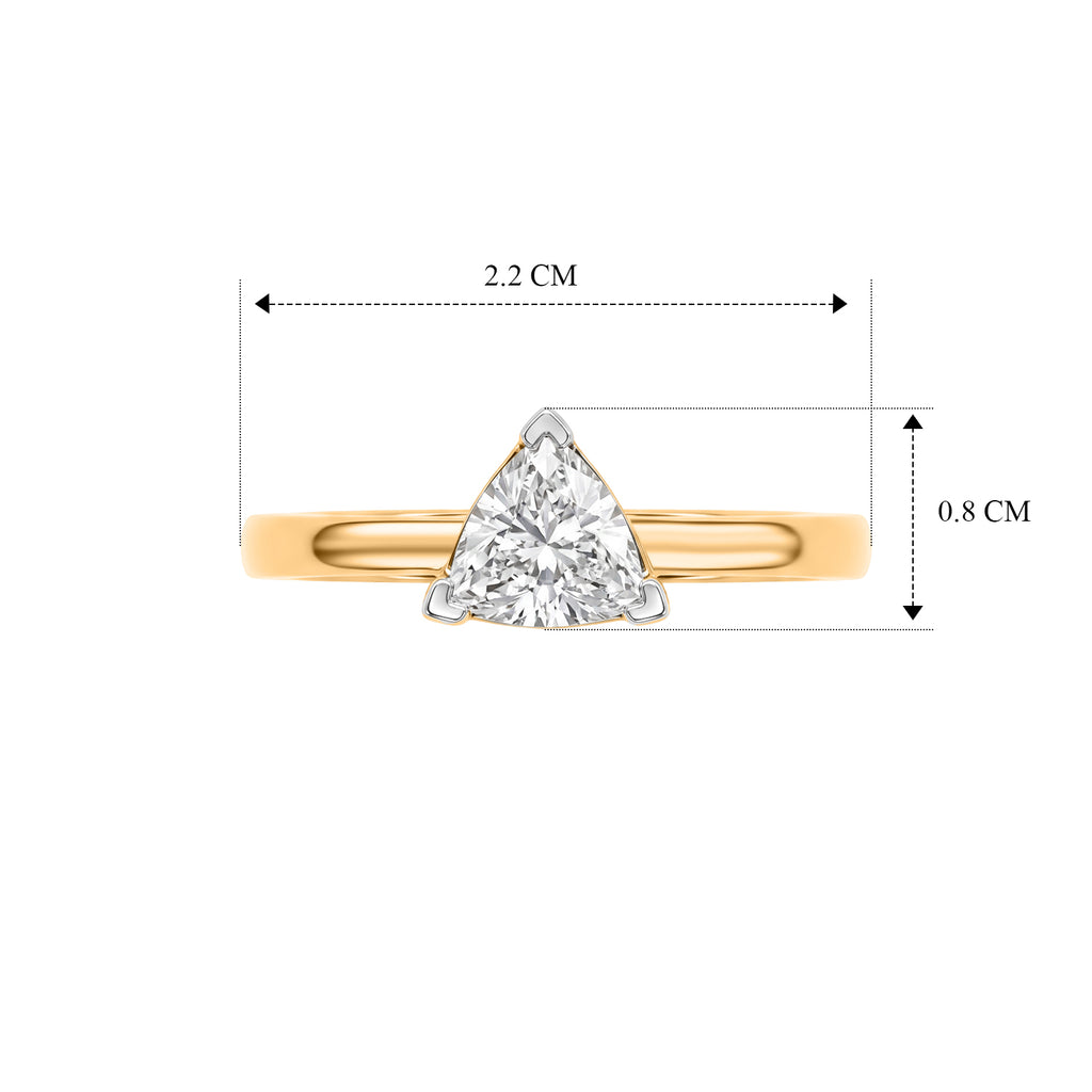 Luxuriant - Lab Grown Diamond (SI/G-H) Trillion Cut Solitaire Ring in 18K Vermeil Yellow Gold Plated Sterling Silver 1.00 Ct._8630127_5