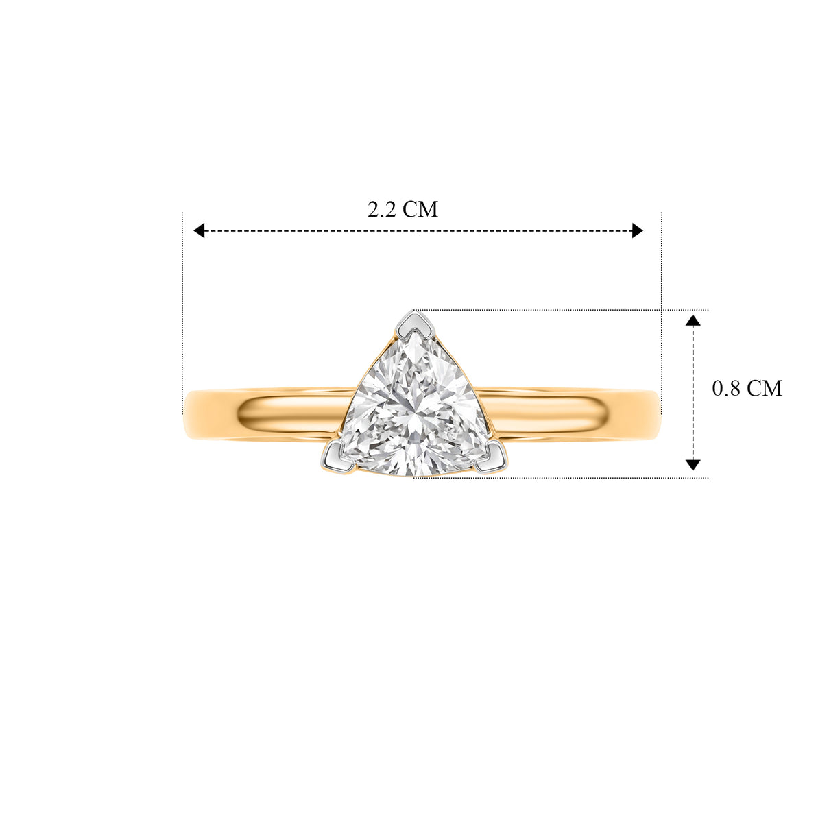 Luxuriant - Lab Grown Diamond (SI-G-H) Trillion Cut Solitaire Ring in 18K Vermeil Yellow Gold Plated Sterling Silver 1.00 Ct. 8630127 6