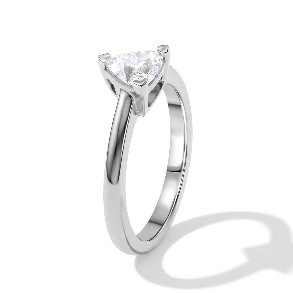 Luxuriant - Lab Grown Diamond (SI/G-H) Trillion Cut Solitaire Ring in Rhodium Overlay Sterling Silver 1.00 Ct._8630138_3