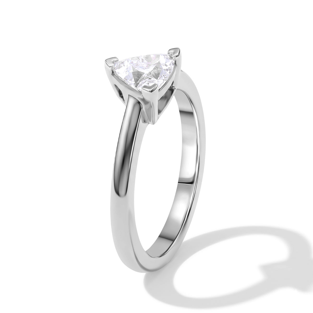 Luxuriant - Lab Grown Diamond (SI/G-H) Trillion Cut Solitaire Ring in Rhodium Overlay Sterling Silver 1.00 Ct. V32625968 4