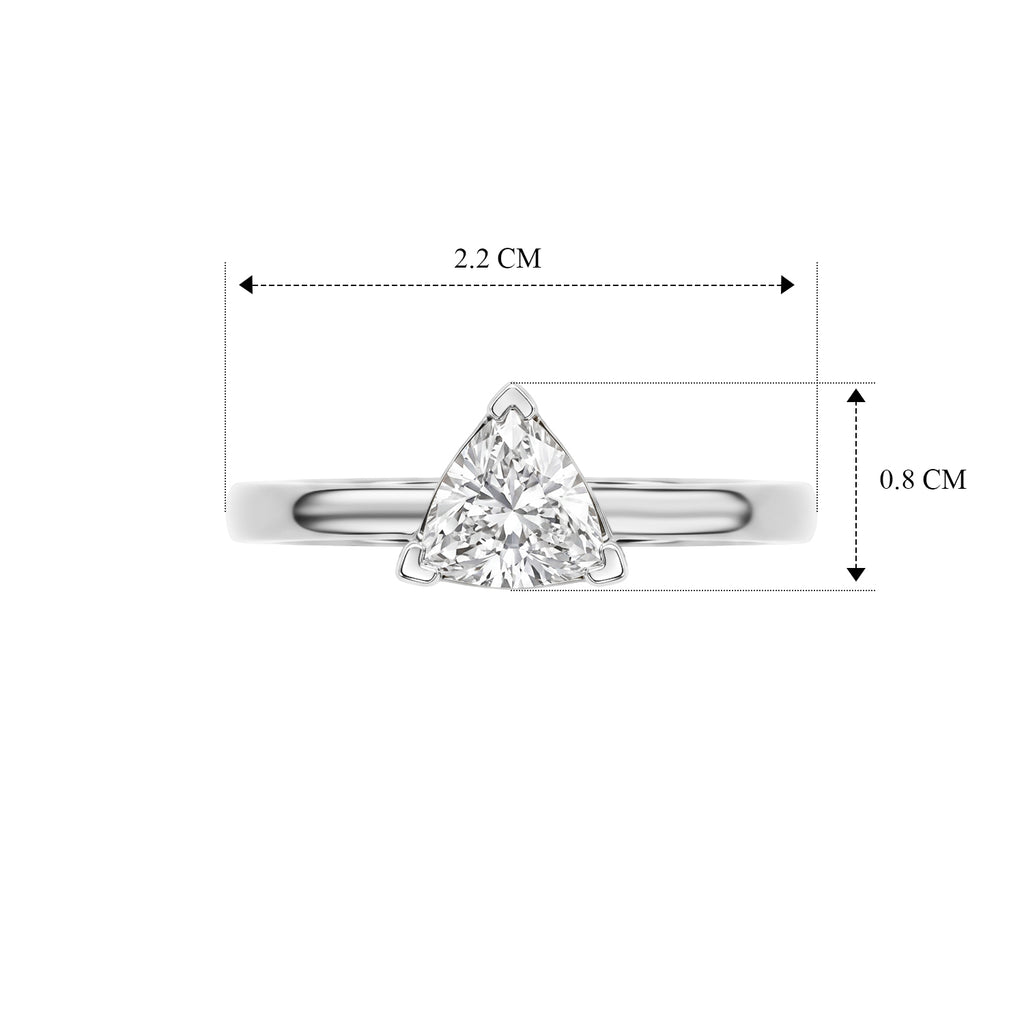 Luxuriant - Lab Grown Diamond (SI/G-H) Trillion Cut Solitaire Ring in Rhodium Overlay Sterling Silver 1.00 Ct._8630138_5