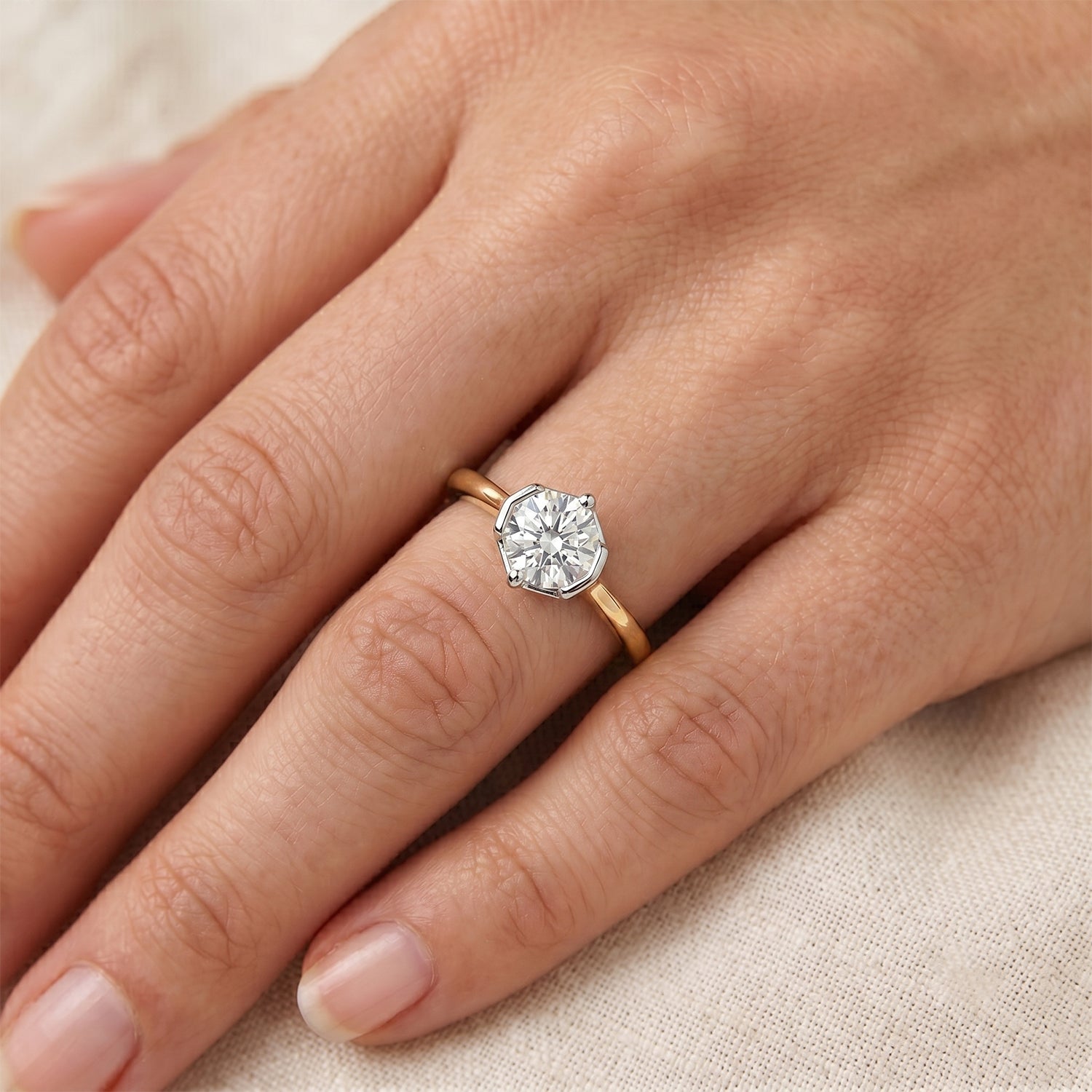 Luxuriant - Lab Grown Diamond (SI/G-H) Solitaire Ring in 18K Vermeil Yellow Gold Plated Sterling Silver 1.00 Ct. 8630149 2