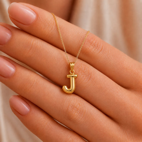 9K Yellow Gold Letter J Initial Pendant 8630241 2