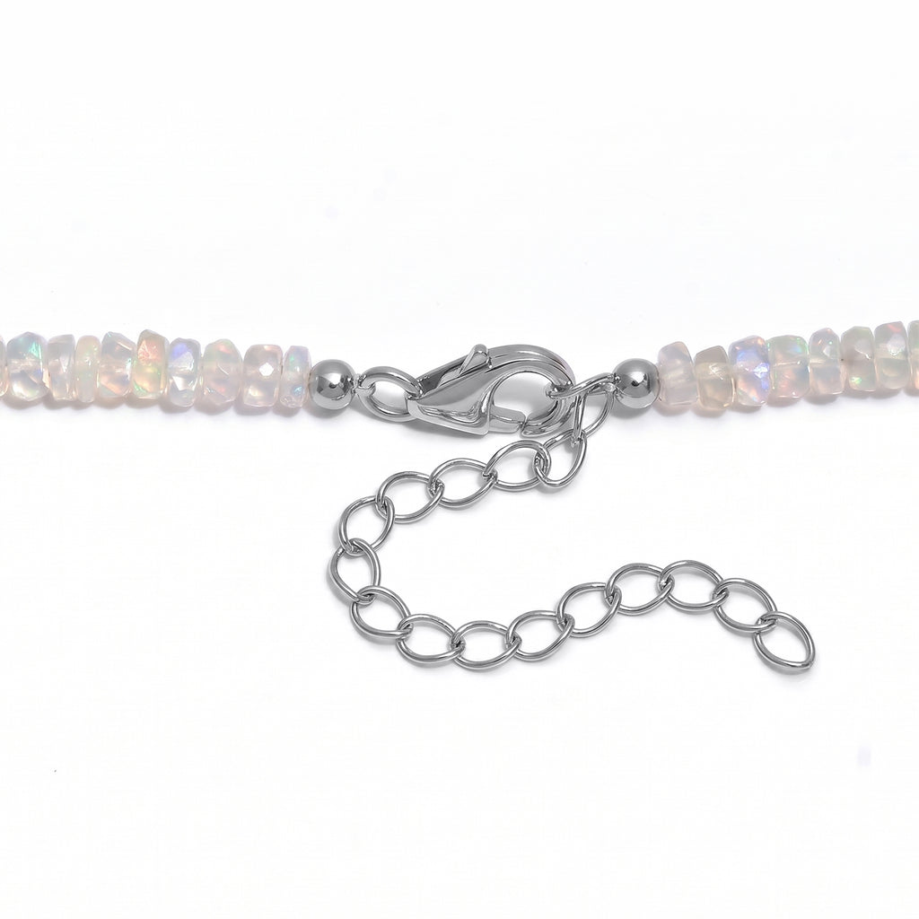 D'Joy - Ethiopian Opal Necklace (Size - 18+2 Ext) in Rhodium Overlay Sterling Silver 65.00 Ct._8630712_5