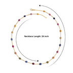 RARE FIND - Multi Sapphire Station Necklace (Size - 24) in 18K Vermeil Yellow Gold Plated Sterling Silver 55.00 Ct._8630762_4