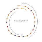 D'Joy - Multi Sapphire Necklace (Size - 24) in 18K Vermeil Yellow Gold Plated Sterling Silver 55.00 Ct._8630762_5