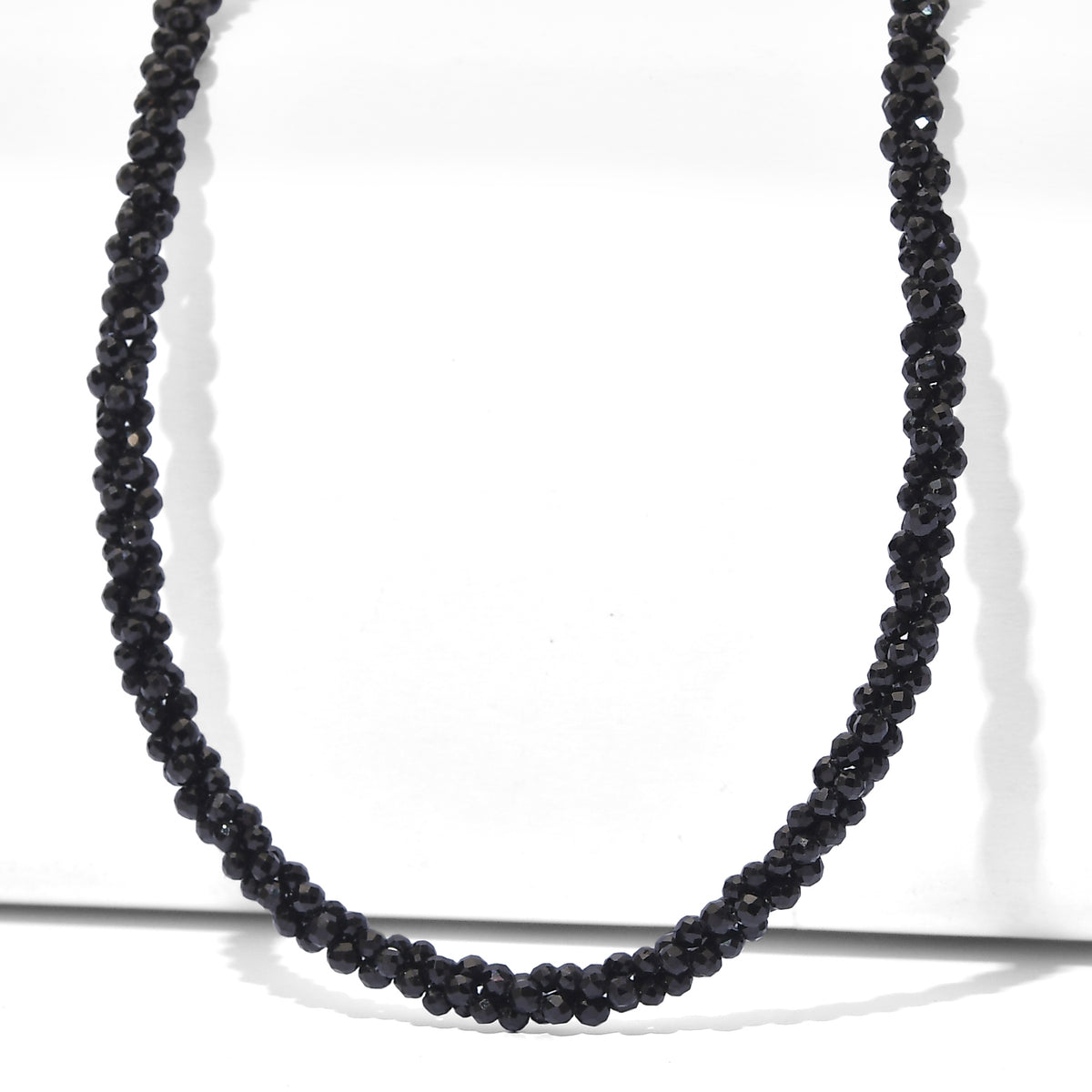LA close Out Deal  - Black Spinel Necklace (Size - 20) in Rhodium Overlay Sterling Silver 85.00 Ct. V32564298 0