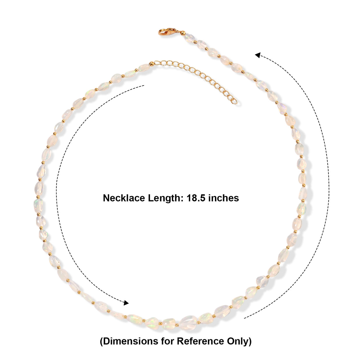 D'Joy - Ethiopian Opal Beads Necklace (Size - 18-2 Ext) in 18K Vermeil Yellow Gold Plated Sterling Silver 40.00 Ct. 8630816 6