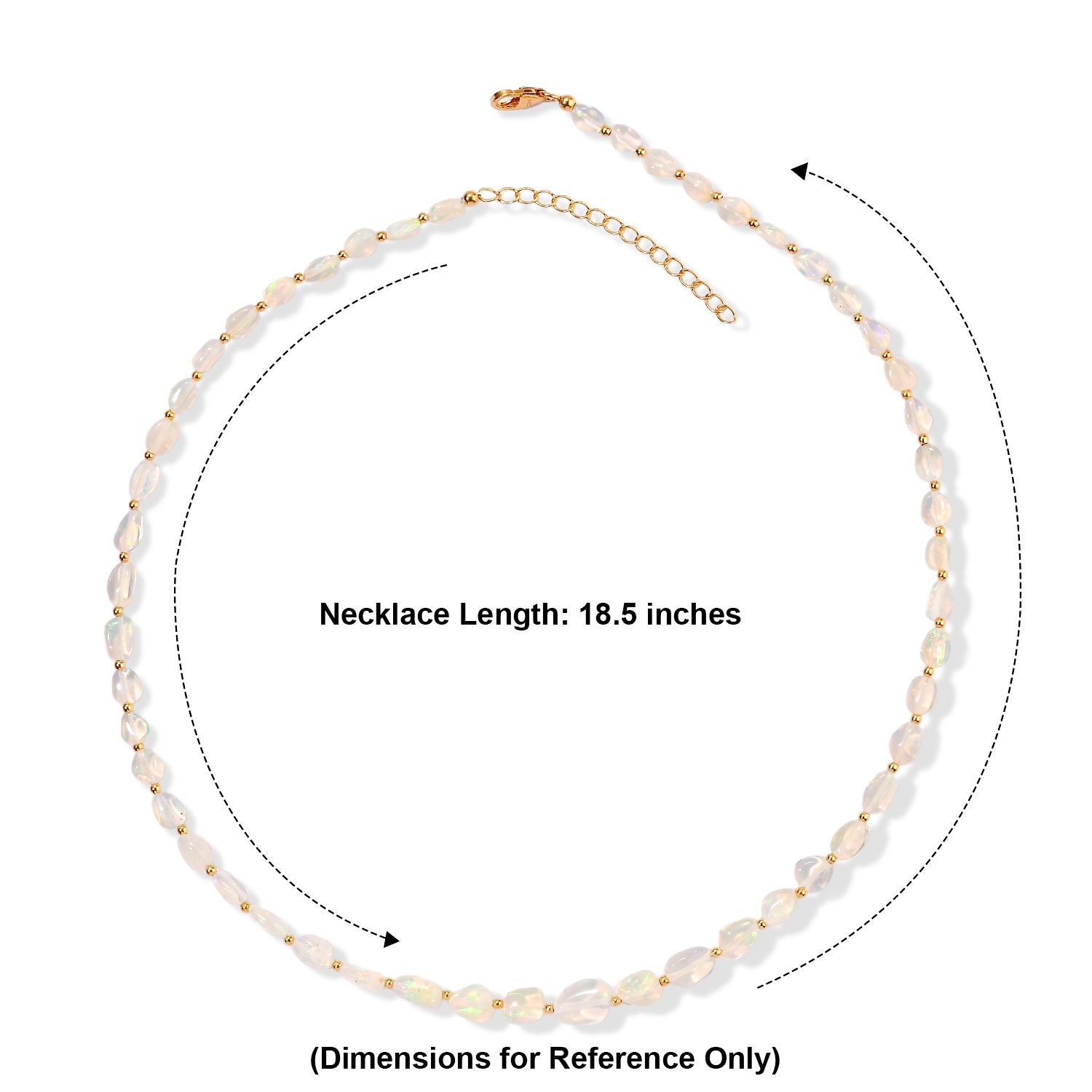 D'Joy - Ethiopian Opal Beads Necklace (Size - 18-2 Ext) in 18K Vermeil Yellow Gold Plated Sterling Silver 40.00 Ct. 8630816 6