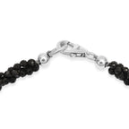 D'Joy - Black Spinel Beads Bracelet (Size - 7.5) in Rhodium Overlay Sterling Silver 47.00 Ct._8630850_4
