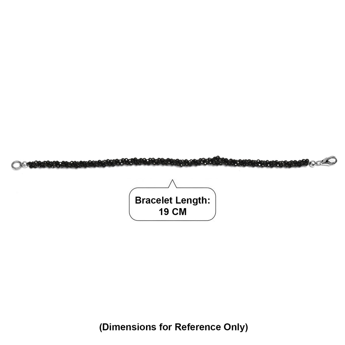 D'Joy - Black Spinel Beads Bracelet (Size - 7.5) in Rhodium Overlay Sterling Silver 47.00 Ct. V32513614 6