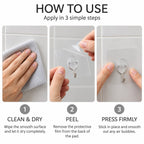 LIVMORE 12-Piece Heavy Duty Transparent Removable Wall Hooks Set. Can hold up to 7kgs weight_8631042_4