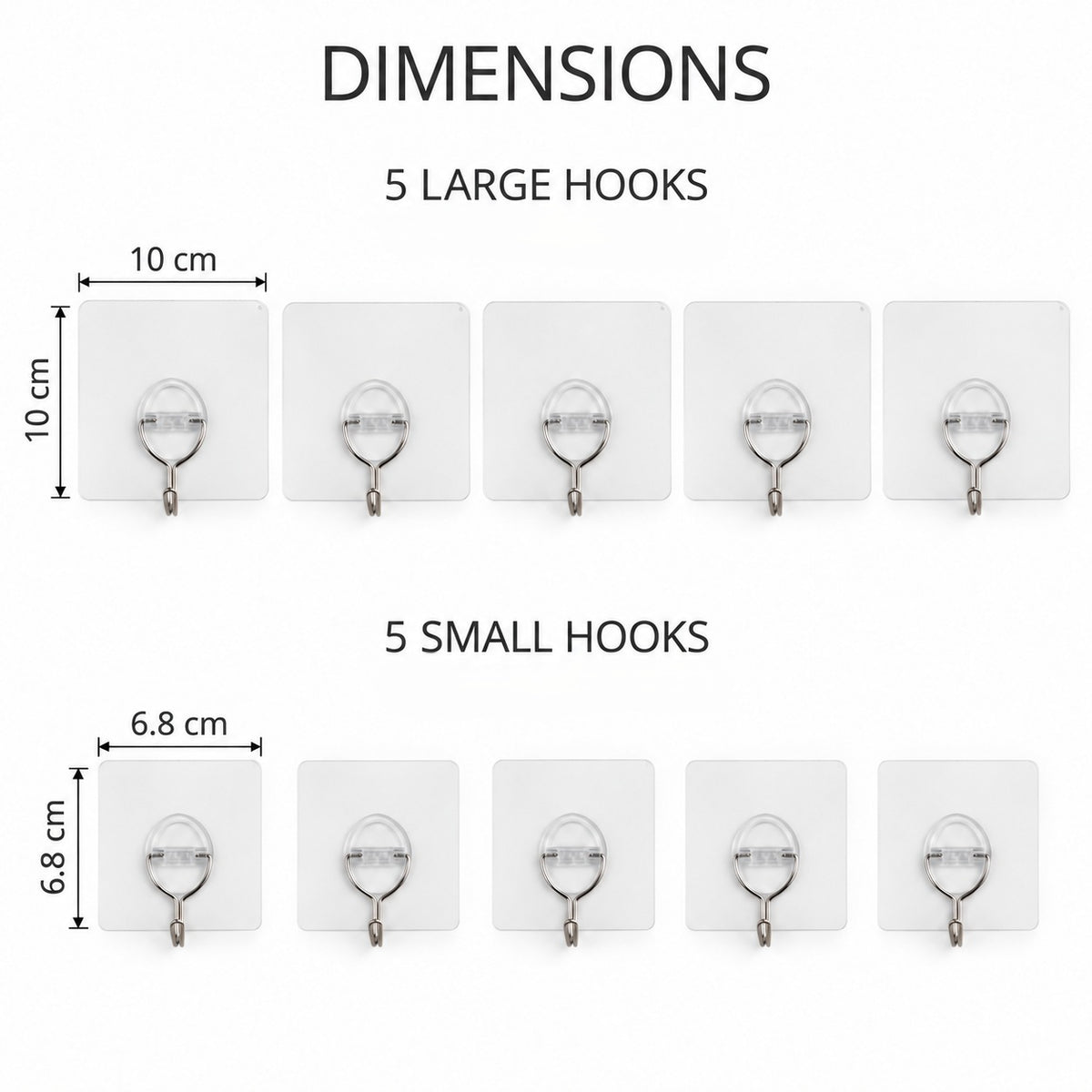 LIVMORE 12-Piece Heavy Duty Transparent Removable Wall Hooks Set. Can hold up to 7kgs weight 8631042 6