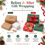 Set of 2 - Christmas Gift Wrapping Paper Sheets (56x56cm) - Red & Dark Green - 40 Sheets Total_8631056_4