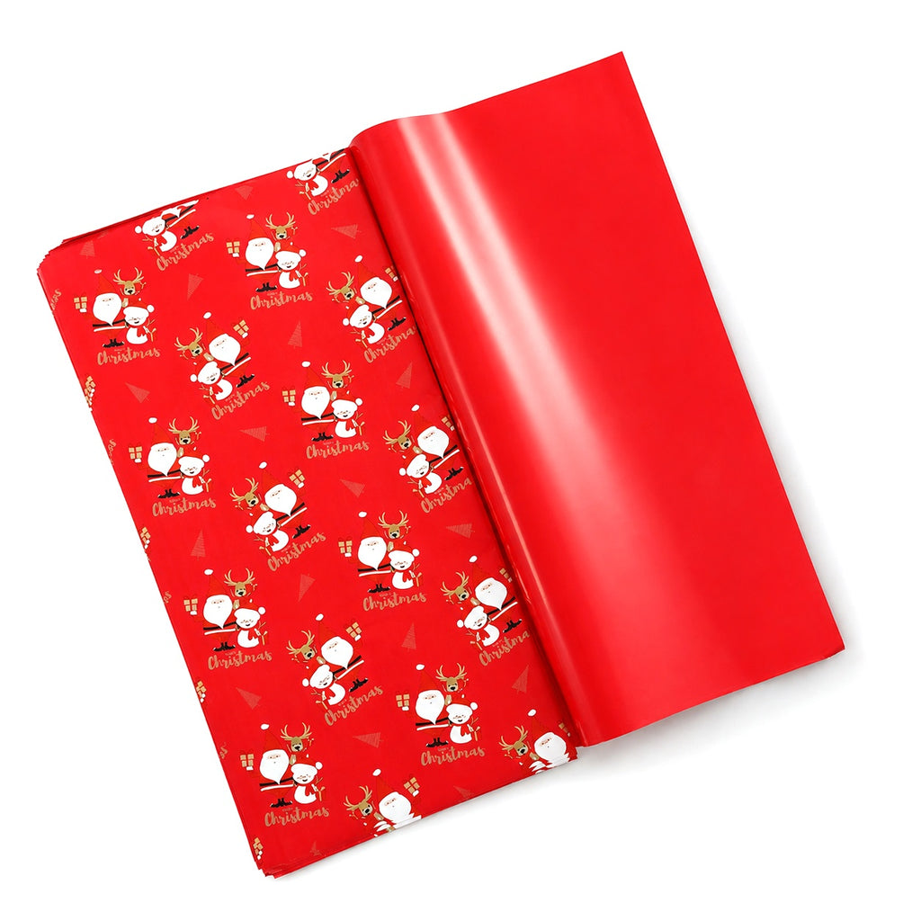 Set of 2 - Christmas Gift Wrapping Paper Sheets (56x56cm) - Red & Dark Green - 40 Sheets Total_8631056_7