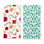 Set of 2 - Christmas Gift Wrapping Paper Sheets (56x56cm) - White & Light Blue - 40 Sheets Total_8631057