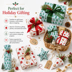 Set of 2 - Christmas Gift Wrapping Paper Sheets (56x56cm) - White & Light Blue - 40 Sheets Total_8631057_2
