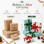 Set of 2 - Christmas Gift Wrapping Paper Sheets (56x56cm) - White & Light Blue - 40 Sheets Total_8631057_4