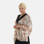 Nature-inspired Floral Print Scarf (80x180cm) - Beige & Brown_8631269_2
