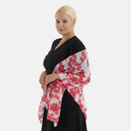 Nature-inspired Floral Print Scarf (80x180cm) - Red_8631271_2