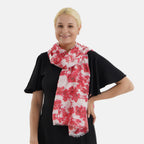 Nature-inspired Floral Print Scarf (80x180cm) - Red_8631271_3