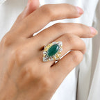 EverTrue Green Onyx Fillegree Work Ring Pure Yellow Brass  5.060  Ct._8631399_1