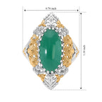 EverTrue Green Onyx Fillegree Work Ring Pure Yellow Brass  5.060  Ct._8631399_5