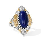 EverTrue Lapis Lazuli Fillegree Work Ring Pure Yellow Brass  5.585  Ct._8631408