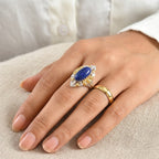 EverTrue Lapis Lazuli Fillegree Work Ring Pure Yellow Brass  5.585  Ct._8631408_2