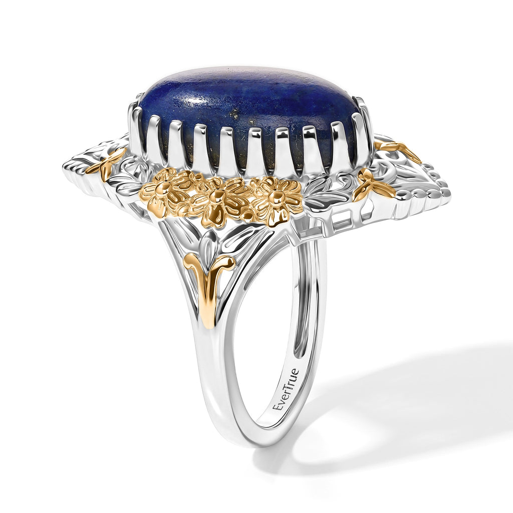 EverTrue Lapis Lazuli Fillegree Work Ring Pure Yellow Brass  5.585  Ct._8631408_3
