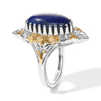 EverTrue Lapis Lazuli Fillegree Work Ring Pure Yellow Brass  5.585  Ct._8631408_3