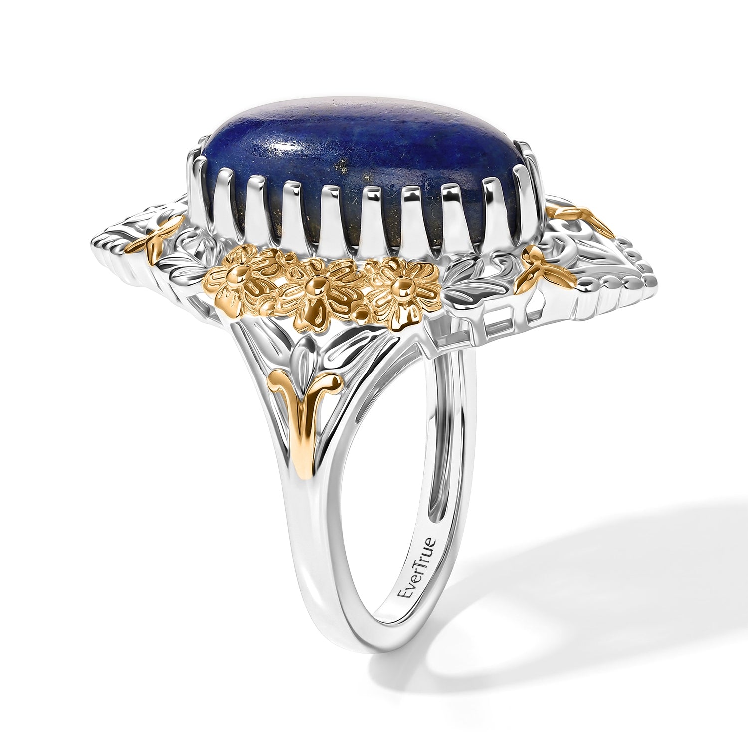 EverTrue Lapis Lazuli Fillegree Work Ring Pure Yellow Brass  5.585  Ct. 8631408 3