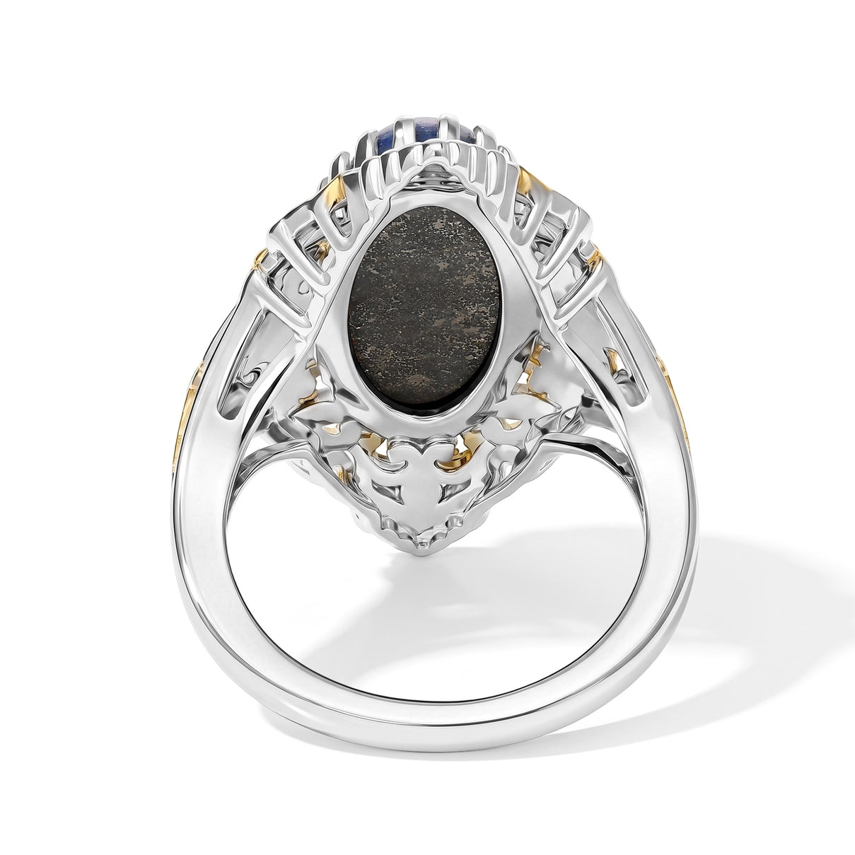 EverTrue Lapis Lazuli Fillegree Work Ring Pure Yellow Brass  5.585  Ct. 8631408 4