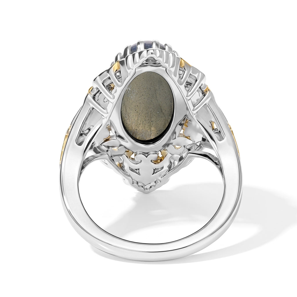 EverTrue Labradorite Fillegree Work Ring Pure Yellow Brass  5.355  Ct._8631417_4