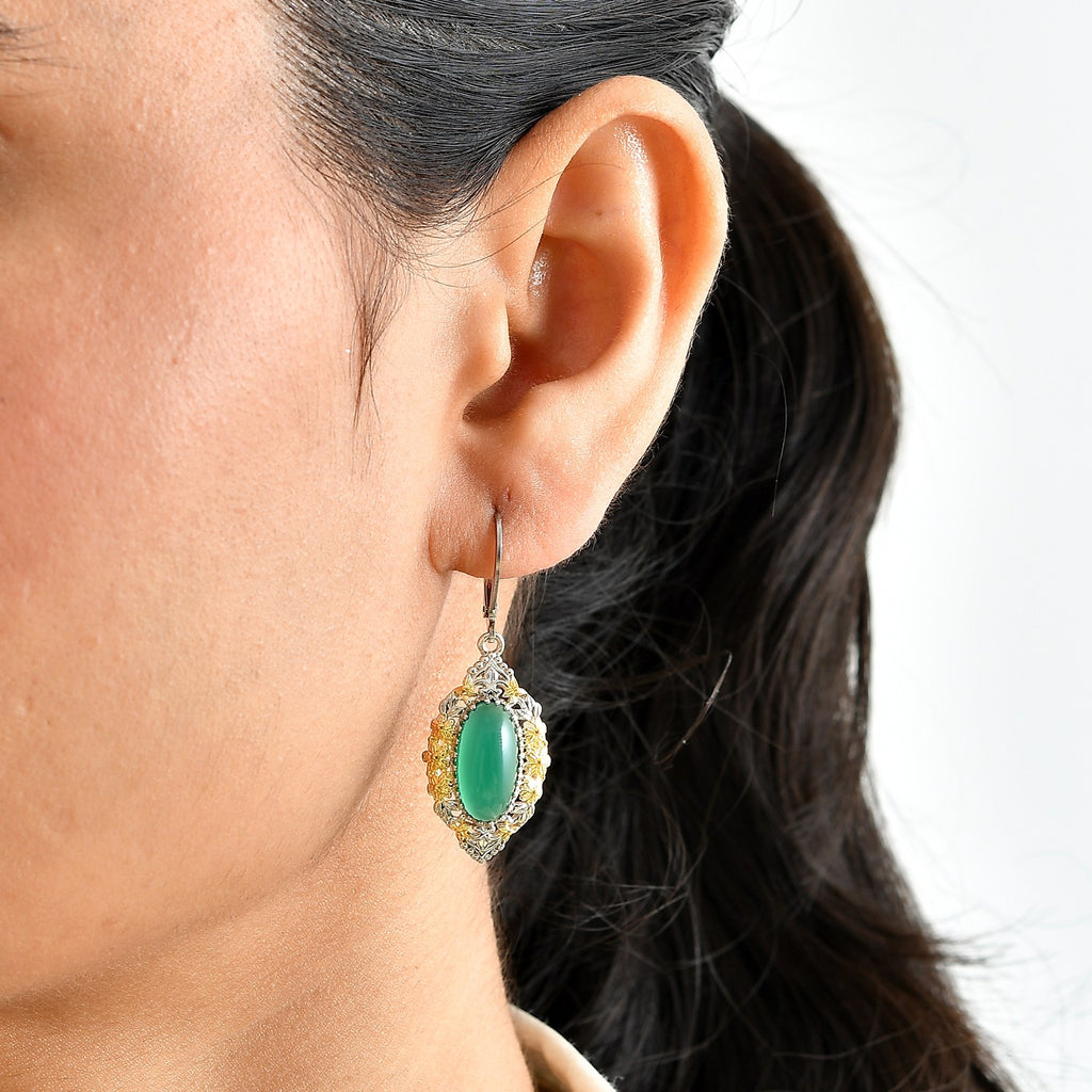 EverTrue Green Onyx Fancy Earring Pure Yellow Brass  6.968  Ct._8631448_1