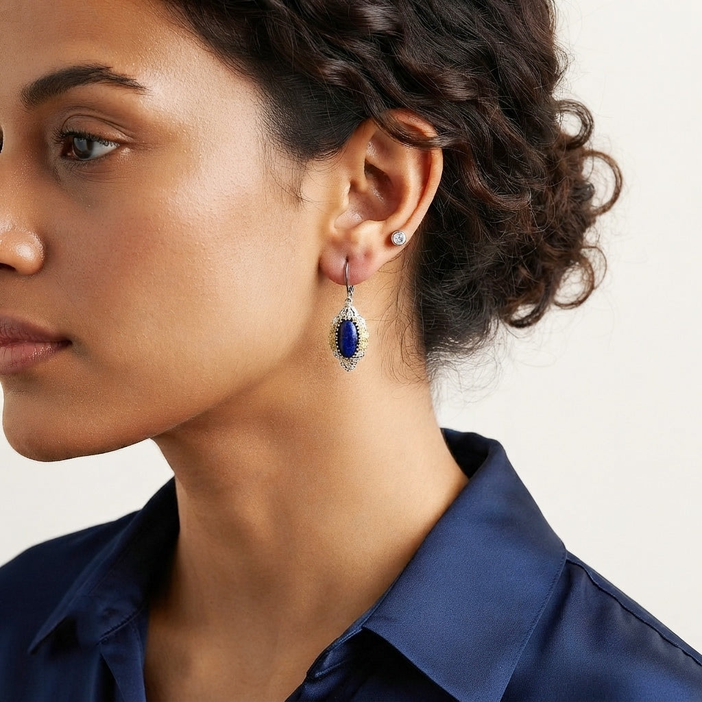 EverTrue - Lapis Lazuli Earring with Lever Back 8.90 Ct. 8631472 2